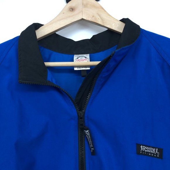 Running Room cobalt blue reflective collapsible jacket Unisex XXL packable - Picture 6 of 16